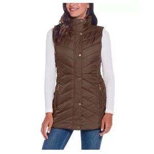 NWT Weatherproof Vintage Womens Quilted Vest Jacket Size Small Brown $80 EE426